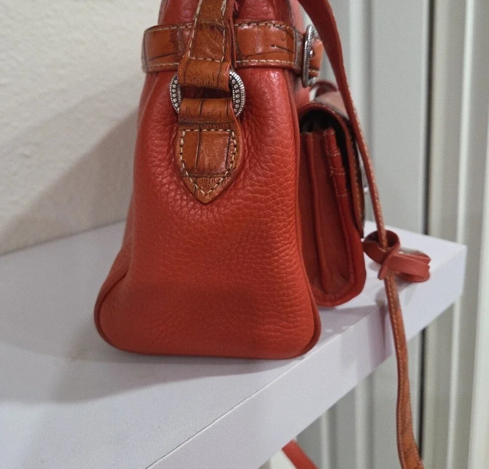 Brighton Loretta French Kiss Women's Red Leather Crossbody Bag with Heart Accent